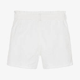 Guess-Girls White Broderie Anglaise Shorts | Childrensalon Outlet