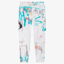 Guess-Girls White Cotton Banksy Joggers | Childrensalon Outlet