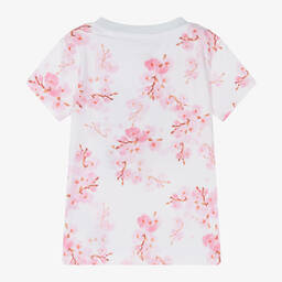 Guess-Girls White Cotton Floral T-Shirt | Childrensalon Outlet