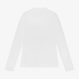 Guess-Girls White Cotton Rollneck Top | Childrensalon Outlet