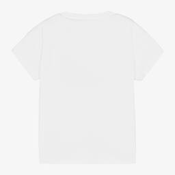 Guess-Girls White Cotton T-Shirt | Childrensalon Outlet