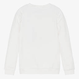 Guess-Girls White Floral Logo Sweatshirt | Childrensalon Outlet
