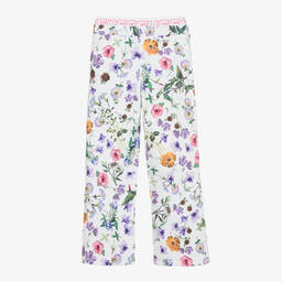 Guess-Белые брюки с цветами для девочек | Childrensalon Outlet