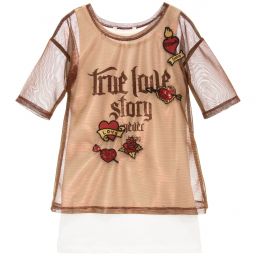 Guess-Girls White Layered Look Top | Childrensalon Outlet