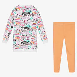 Guess-Girls White & Orange Leggings Set | Childrensalon Outlet