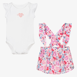 Guess-Белый топ и розовая юбка для девочек | Childrensalon Outlet