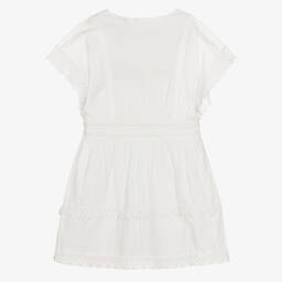Guess-Girls White Plumeti Cotton Dress | Childrensalon Outlet