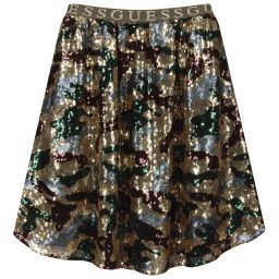 Guess-Gold Sequin Camouflage Skirt | Childrensalon Outlet