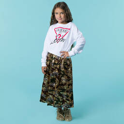 Guess-Gold Sequin Camouflage Skirt | Childrensalon Outlet