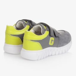Guess-Grey Leather Velcro Trainers | Childrensalon Outlet