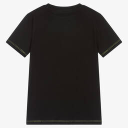 Guess-Junior Boys Black Cotton Logo T-Shirt | Childrensalon Outlet