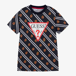 Guess-Junior Boys Black Cotton T-Shirt | Childrensalon Outlet