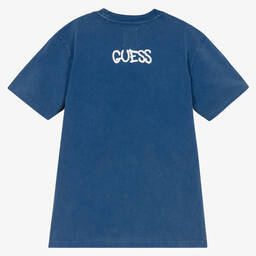 Guess-Junior Boys Blue Cotton Banksy T-Shirt | Childrensalon Outlet