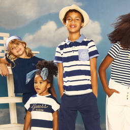 Guess-Синие хлопковые шорты карго для мальчиков | Childrensalon Outlet