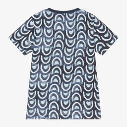 Guess-Junior Boys Blue Graphic Cotton T-Shirt | Childrensalon Outlet