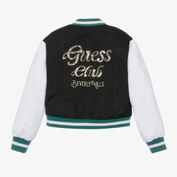 Guess-Junior Girls Black Bomber Jacket | Childrensalon Outlet