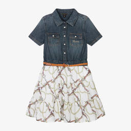 Guess-Junior Girls Denim & Chiffon Dress | Childrensalon Outlet