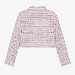 Guess-Junior Girls Pink & Lilac Tweed Jacket | Childrensalon Outlet