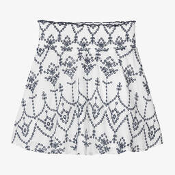 Guess-Бело-синяя хлопковая юбка с вышивкой для девочек | Childrensalon Outlet