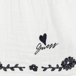 Guess-Junior Girls White Embroidered Cotton Dress | Childrensalon Outlet