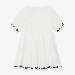 Guess-Junior Girls White Embroidered Cotton Dress | Childrensalon Outlet