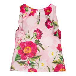 Guess-Розовый топ из вискозы с цветами | Childrensalon Outlet
