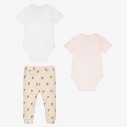 جيس-طقم بنطلون قطن جيرسي لون زهري ورمادي للمولودات | Childrensalon Outlet