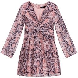 Guess Marciano-Pink Snakeskin Print Dress | Childrensalon Outlet
