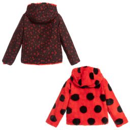Guess-Red & Black Faux Fur Jacket | Childrensalon Outlet