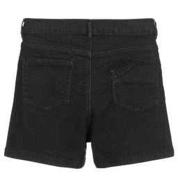 Guess-Teen Black Denim Logo Shorts | Childrensalon Outlet