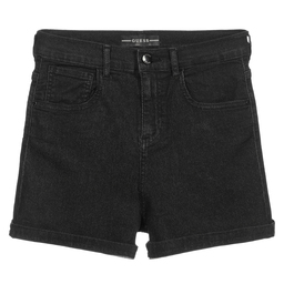 Guess-Teen Black Denim Logo Shorts | Childrensalon Outlet