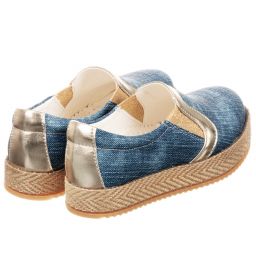 Guess-Teen Blue & Gold Slip On Shoes | Childrensalon Outlet