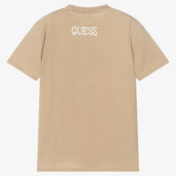 Guess-Бежевая футболка с граффити Бэнкси | Childrensalon Outlet