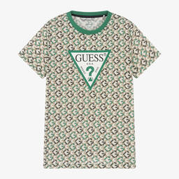Guess-Бежевая хлопковая футболка для мальчиков | Childrensalon Outlet