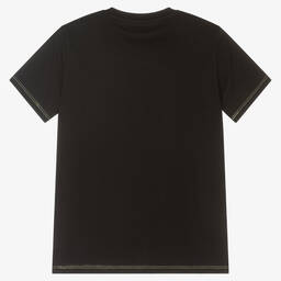 Guess-Teen Boys Black Cotton Logo T-Shirt | Childrensalon Outlet