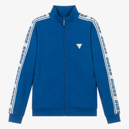 Guess-توب بسحّاب قطن جيرسي لون أزرق للمراهقين | Childrensalon Outlet