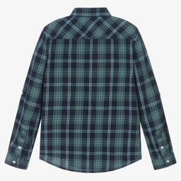 Guess-Рубашка в сине-зеленую клетку | Childrensalon Outlet