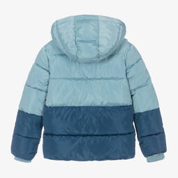 Guess-Teen Boys Blue Hooded Puffer Jacket | Childrensalon Outlet