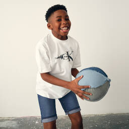 جيس-شورت تينز ولادي قطن دنيم لون أزرق داكن | Childrensalon Outlet