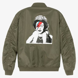 Guess-Зеленая куртка с рисунком Бэнкси | Childrensalon Outlet