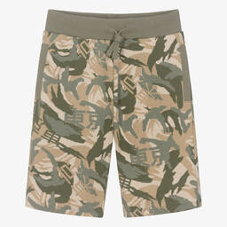 Guess-Teen Boys Green Cotton Shorts | Childrensalon Outlet
