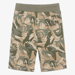 Guess-Teen Boys Green Cotton Shorts | Childrensalon Outlet