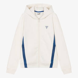 Guess-Teen Boys Ivory Jersey Zip-Up Top | Childrensalon Outlet