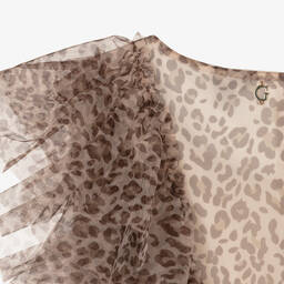 Guess-Teen Girls Beige & Brown Leopard Tulle Dress | Childrensalon Outlet