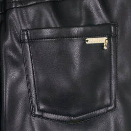 Guess-Teen Girls Black Faux Leather Leggings | Childrensalon Outlet