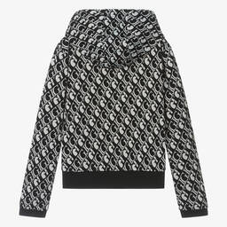 Guess-توب هودي مزيج فيسكوز محبوك لون أسود ورمادي | Childrensalon Outlet