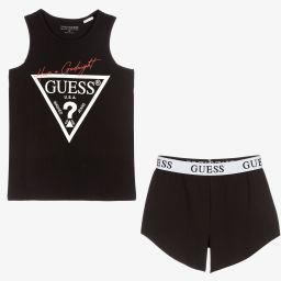 Guess-Teen Girls Black Short Pyjamas | Childrensalon Outlet