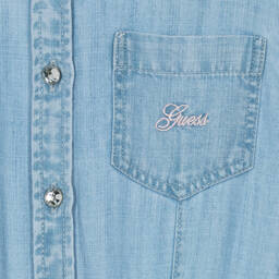 Guess-Teen Girls Blue Chambray Dress | Childrensalon Outlet