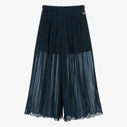 Guess-Teen Girls Blue Pleated Chiffon Trousers | Childrensalon Outlet