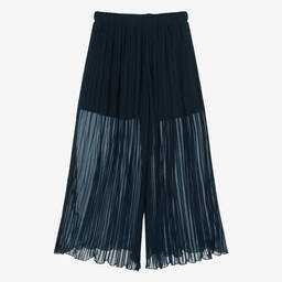Guess-Teen Girls Blue Pleated Chiffon Trousers | Childrensalon Outlet
